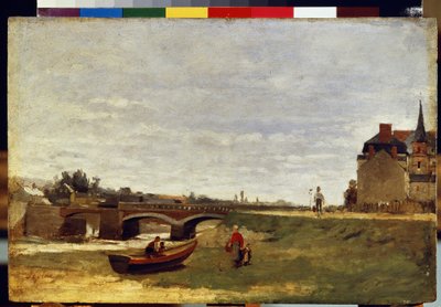 „Paysage au pont” (Pejzaż z mostem) Obraz Stanislas Lepine (1836-1892) 1870 o wymiarach około 26x39,5 cm Ermitaż, Sankt Petersburg autorstwa Stanislas Victor Edouard Lepine