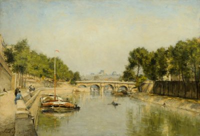 Brzegi Sekwany wiosną (olej na płótnie) autorstwa Stanislas Victor Edouard Lepine