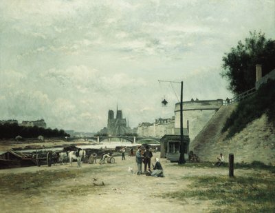 Quai de Louviers w Pont Sully, c.1875 autorstwa Stanislas Victor Edouard Lepine