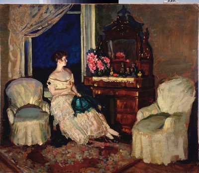 W pokoju - Obraz Stanisława Julianowicza Żukowskiego (Żukowski) (1873-1944), olej na płótnie autorstwa Stanislav Joulianovitch Joukovski