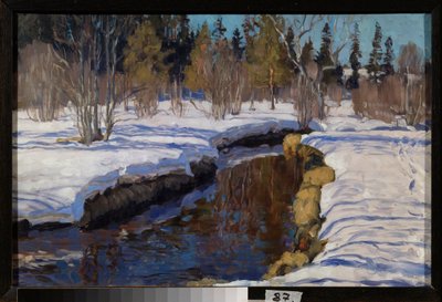 Zima. Malarstwo Stanisława Julianowicza Żukowskiego (Żukowski) (1873-1944), olej na płótnie autorstwa Stanislav Joulianovitch Joukovski