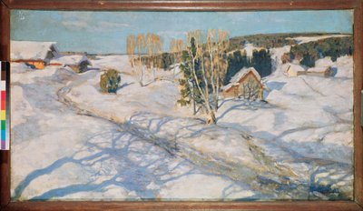 Niebieski śnieg. Malarstwo Stanisława Julianowicza Żukowskiego (Żukowski) (1873-1944), olej na płótnie autorstwa Stanislav Joulianovitch Joukovski