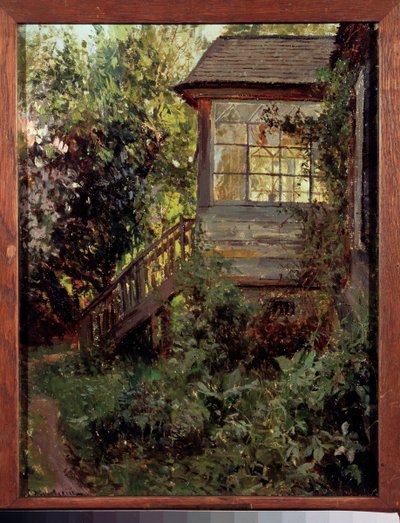Wiejski dom. Taras. Obraz Stanisława Julianowicza Żukowskiego (Żukowski) (1873-1944), olej na płótnie. Sztuka rosyjska, koniec XIX-XX wieku. Państwowa Galeria Trietiakowska w Moskwie. autorstwa Stanislav Joulianovitch Joukovski