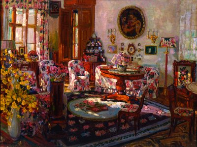 Wnętrze dworu w Brasowie, 1912 r. autorstwa Stanislav Julianovic Zukovskij