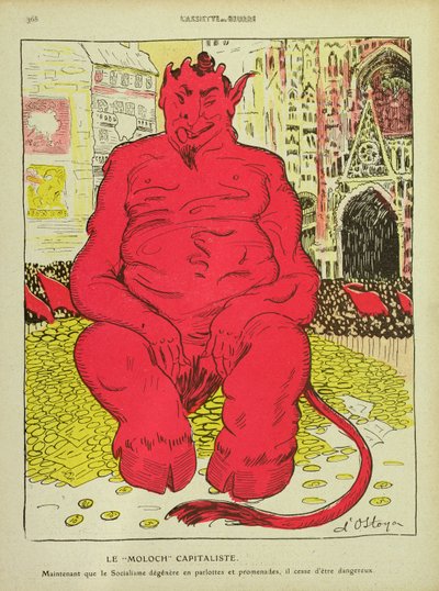 Kapitalistyczny Moloch, z LAssiette au Beurre, 27 sierpnia 1910 r. autorstwa Stanislav Ostoja Chrostovski