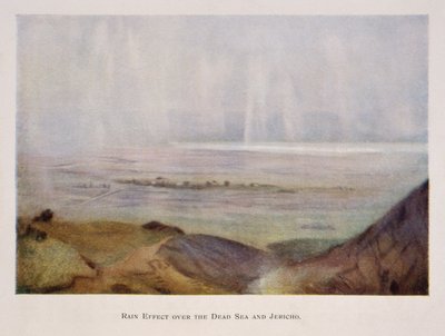 deszcz padający na Jerycho i Morze Martwe, w Palestynie 1906 autorstwa Stanley Inchbold