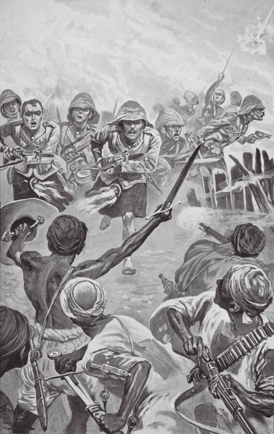 Camerons Rushing the Zareba at the Atbara (litografia) autorstwa Stanley L. (after) Wood