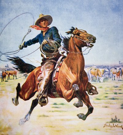 Texas Cowboy (kolor lito) autorstwa Stanley L. Wood
