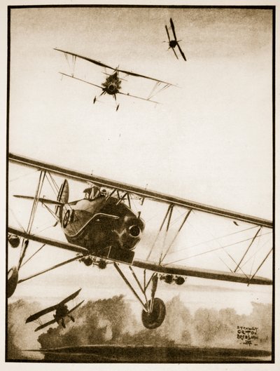 Atak, ilustracja z „Latających wspomnień” Johna Hamiltona autorstwa Stanley Orton Bradshaw