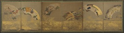 Sześć artykułów fanowskich: różne tematy, okres Momoyama lub Edo, 1590-1640. autorstwa Sôtatsu