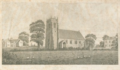 Adbaston Church: grawerowanie linii i kropkowania, bd [ok. 1800] autorstwa Stebbing Shaw