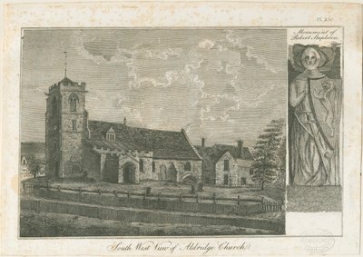 Aldridge Church: grawerowanie, bd [1762-1802] autorstwa Stebbing Shaw