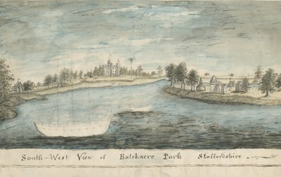 Batchacre Park: rysunek podbarwiony, nd [?XIX w.] autorstwa Stebbing Shaw