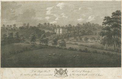 Beaudesert Hall and Park: staloryt, bd [1762-1802] (druk) autorstwa Stebbing Shaw