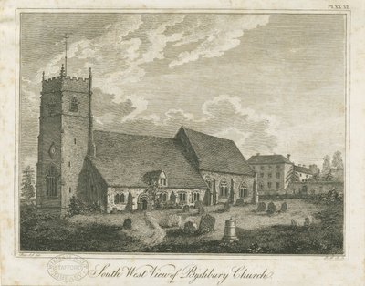 Kościół Bushbury: grawerowanie i [?XVIII wiek] autorstwa Stebbing Shaw