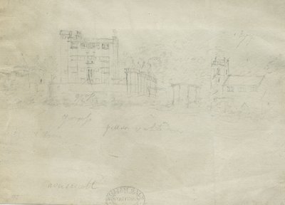 Zamek Caverswall: rysunek ołówkiem, bd [c 1800] (rysunek) autorstwa Stebbing Shaw