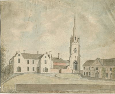 Clifton Campville Church: malarstwo akwarela i [ok. 1790] autorstwa Stebbing Shaw