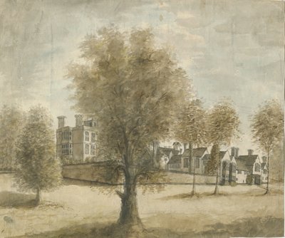 Drayton Bassett - "Drayton Manor": obraz akwarelowy, bd [1789-1793] autorstwa Stebbing Shaw