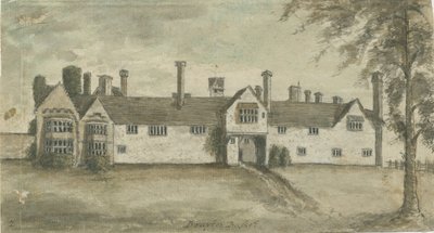 Drayton Bassett - "Drayton Manor" : obraz akwarelowy, bd [1789] autorstwa Stebbing Shaw