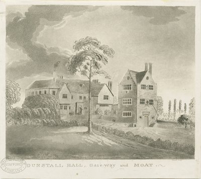 Dunstall Hall: grawer akwatinta, bd [1762-1802] (druk) autorstwa Stebbing Shaw