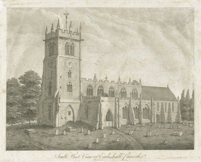 Kościół Ecclesall: grawerowanie i [XVIII wiek] (druk) autorstwa Stebbing Shaw