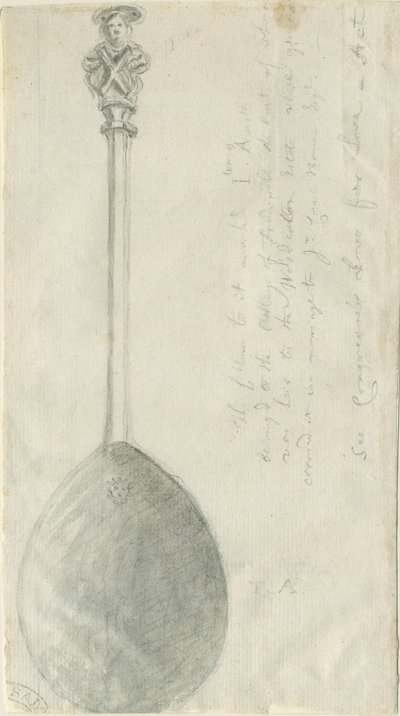 Fradswell - Apostle Spoon: rysunek ołówkiem i wash, nd [?XVIII wiek] (rysunek) autorstwa Stebbing Shaw