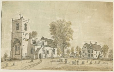 Kościół Hanbury: malowanie akwarelą, 1791 autorstwa Stebbing Shaw