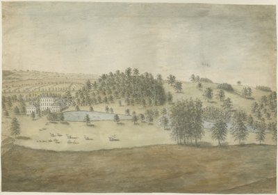 Himley Hall: malarstwo akwarelowe, bd [1762-1798] autorstwa Stebbing Shaw
