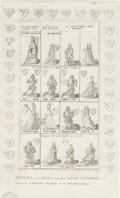 Katedra w Lichfield - Wizerunki i ramiona: grawerowanie, bd [1762-1798] (druk) autorstwa Stebbing Shaw