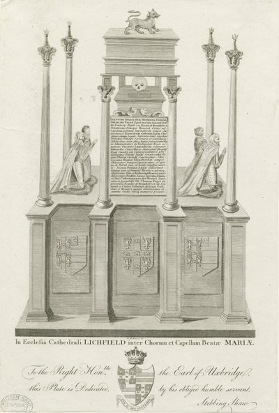 Katedra w Lichfield - Grób Williama Pageta: grawerowanie, bd [1762-1798] (druk) autorstwa Stebbing Shaw