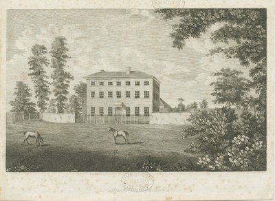 Little Onn Hall: grawerowanie liniowe, nd [1762-1802] autorstwa Stebbing Shaw