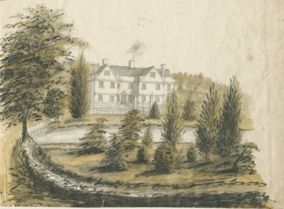 Madeley - Stary Dom: rysunek akwarelowy, bd [1762-1802] autorstwa Stebbing Shaw