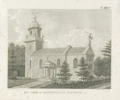 Kościół Patshull: grawerowanie, bd [1762-1802] autorstwa Stebbing Shaw