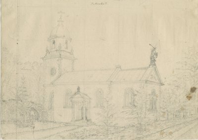 Kościół Patshull: rysunek ołówkiem, bd [1762-1802] autorstwa Stebbing Shaw