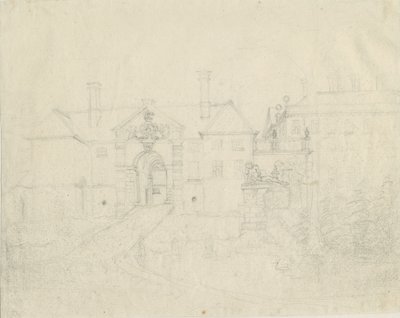 Patshull House: rysunek ołówkiem, bd [?1762-1802] autorstwa Stebbing Shaw