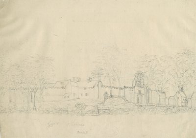 Zamek/Sala Rushall: rysunek ołówkiem, bd [1762-1802] (rysunek) autorstwa Stebbing Shaw