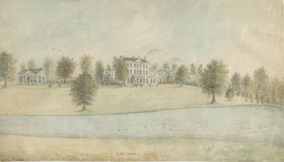 Shenstone - Little Aston Hall: obraz akwarelowy, bd [1762-1802] autorstwa Stebbing Shaw