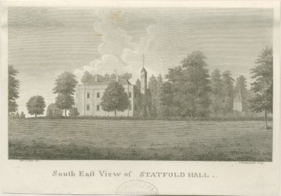 Statfold Hall: grawerowanie, nd [1762-1798] (druk) autorstwa Stebbing Shaw