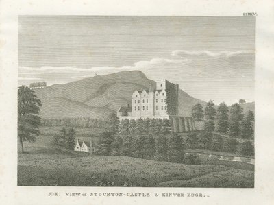 Zamek Stourton i Kinver Edge: grawerowanie, nd [1799] (druk) autorstwa Stebbing Shaw