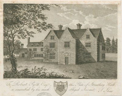Streethay Hall: rycina, bd [koniec XVIII w.] (druk) autorstwa Stebbing Shaw