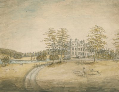 Swinfen Hall: malarstwo akwarela i [ok. 1762-1798] autorstwa Stebbing Shaw