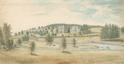 Tixall Hall i Gatehouse: malarstwo akwarelowe, bd [1762-1802] autorstwa Stebbing Shaw