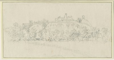 Zamek Tutbury: rysunek ołówkiem, bd [1762-1802] autorstwa Stebbing Shaw