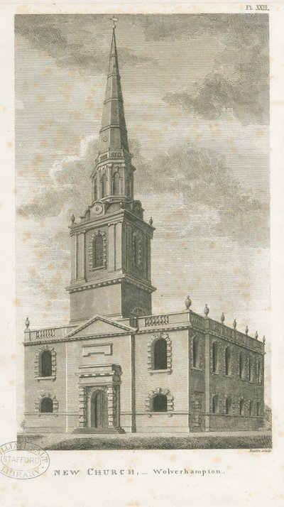 Wolverhampton - kościół św. Jana: rycina, ndc 1798] autorstwa Stebbing Shaw