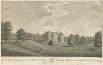 Wrottesley Hall: grawerowanie, bd [ok. 1798] (druk) autorstwa Stebbing Shaw