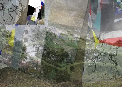 Surrealistyczny, wielowarstwowy pejzaż miejski autorstwa Stefan Fransson