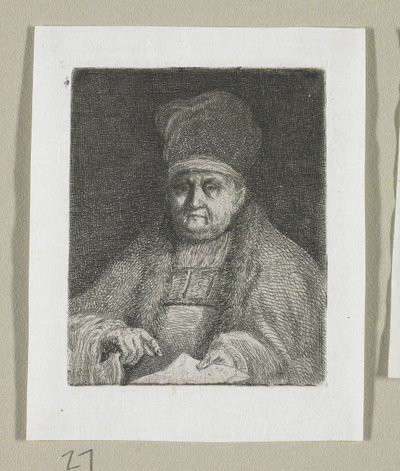 Półpostaciowy portret dostojnika kościelnego autorstwa Stefan Juliusz Norblin de la Gourdaine