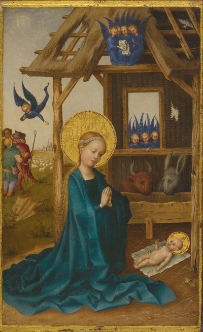 Geburt Christi (Rückseite: Kreuzigung Christi) autorstwa Stefan Lochner