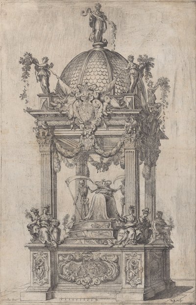 Katafalk Filipa IV Hiszpanii, ca. 1665 autorstwa Stefano Camogli