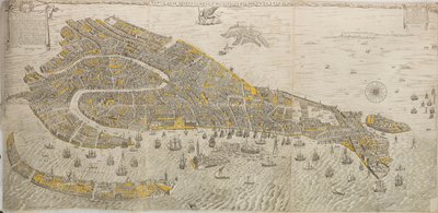 Prawdziwy i prawdziwy rysunek miasta Wenecji. Panorama Wenecji, 1676. autorstwa Stefano Scolari